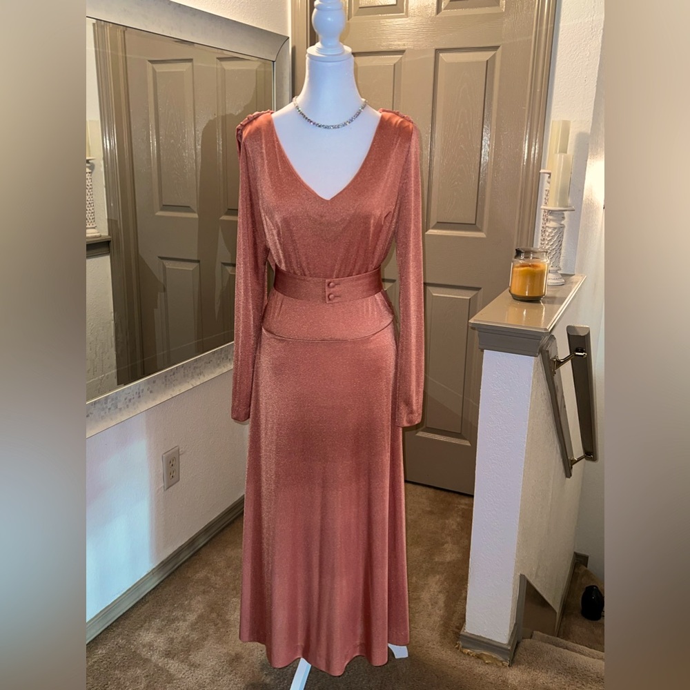 The Dress, vintage full length belted dress
